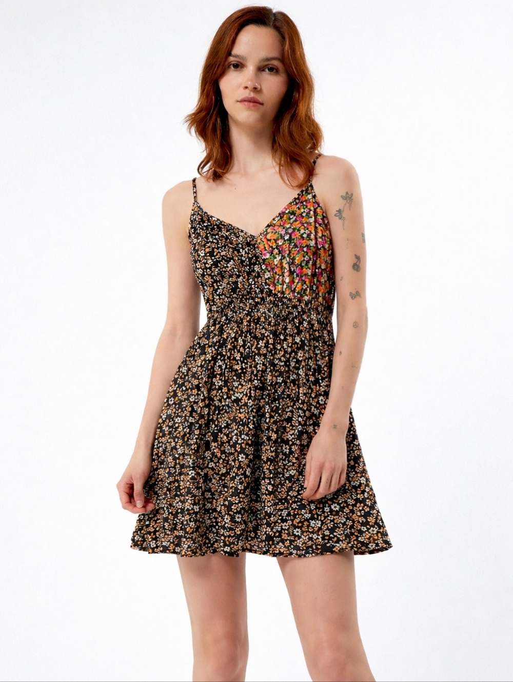 Urban Renewal Festival Floral Mini Dress Cottage Boho Indie Summer Sundress M